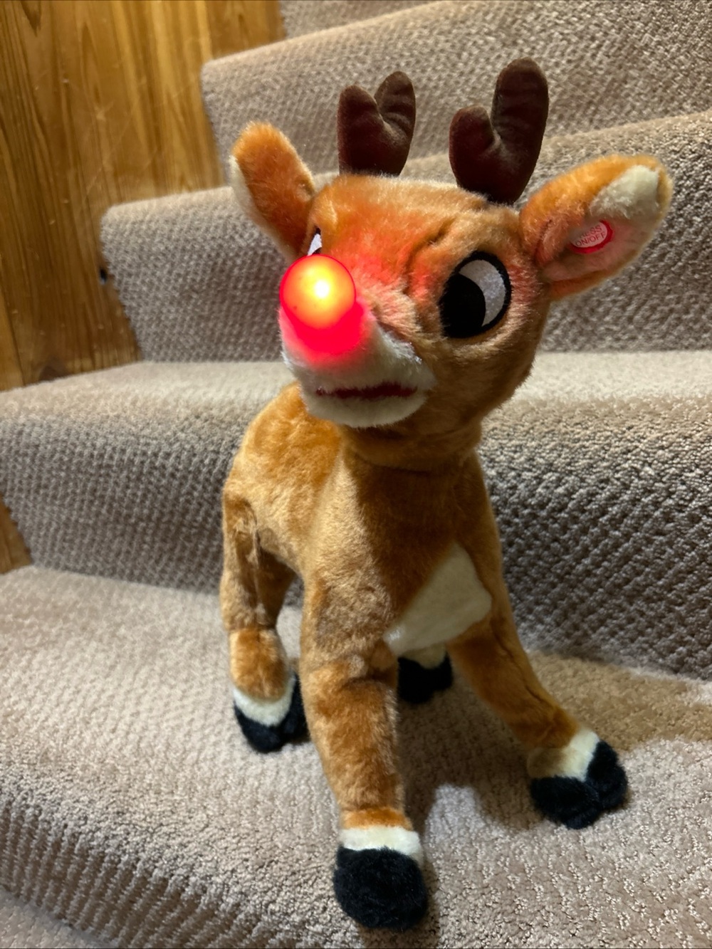 Vtg. Gemmy / Rudolph Red Nose Reindeer Sings Talks 1992 15" Animated Plush VIDEO